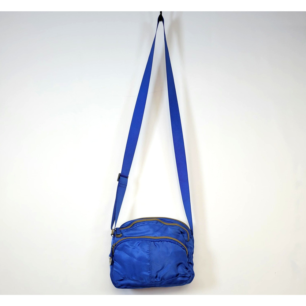 Travelon Crossbody Bag Blue Small Adjustable Strap Multi Pocket Travel Purse